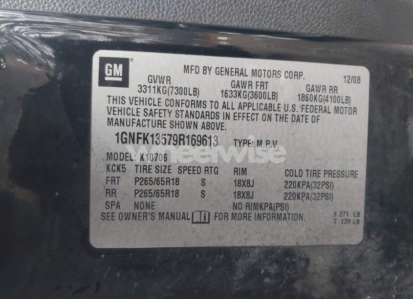 Photo 9 of 2009 Chevrolet Tahoe HYBRID (VIN 1GNFK13579R169613)