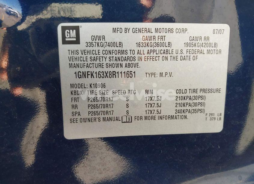 Photo 9 of 2008 Chevrolet Suburban 1500 LT (VIN 1GNFK163X8R111651)