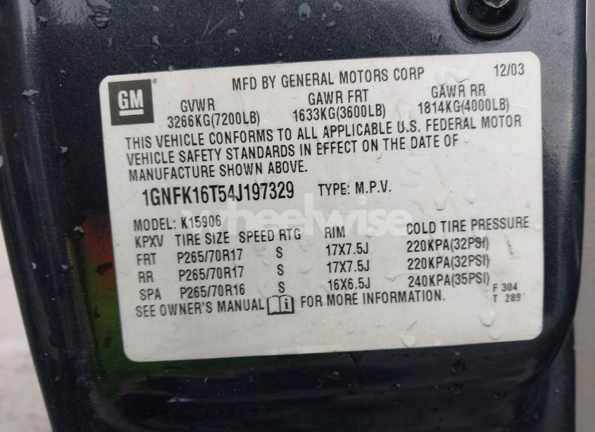 Photo 9 of 2004 Chevrolet Suburban 1500 LT (VIN 1GNFK16T54J197329)