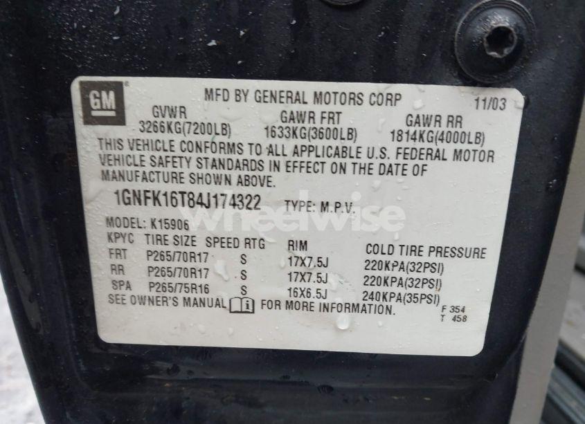 Photo 9 of 2004 Chevrolet Suburban 1500 LT (VIN 1GNFK16T84J174322)