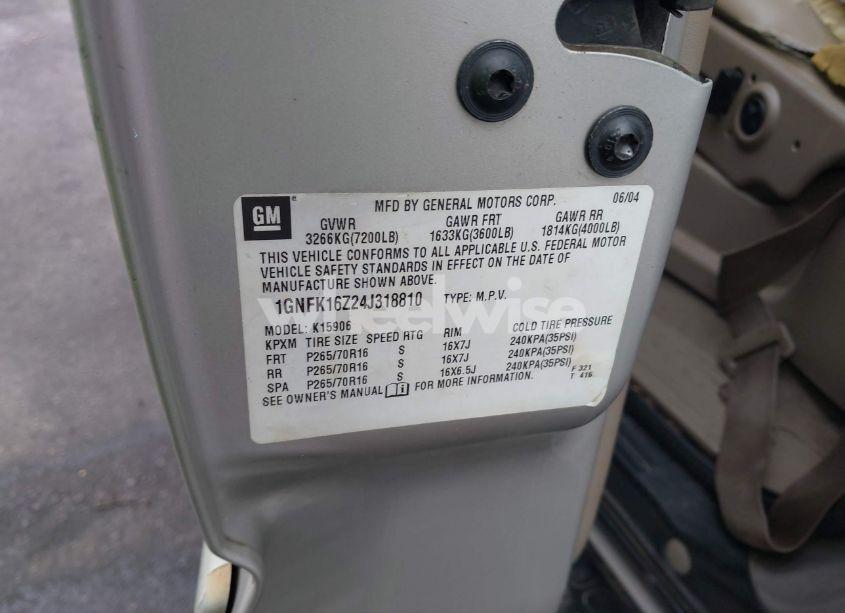 Photo 9 of 2004 Chevrolet Suburban 1500 LT (VIN 1GNFK16Z24J318810)
