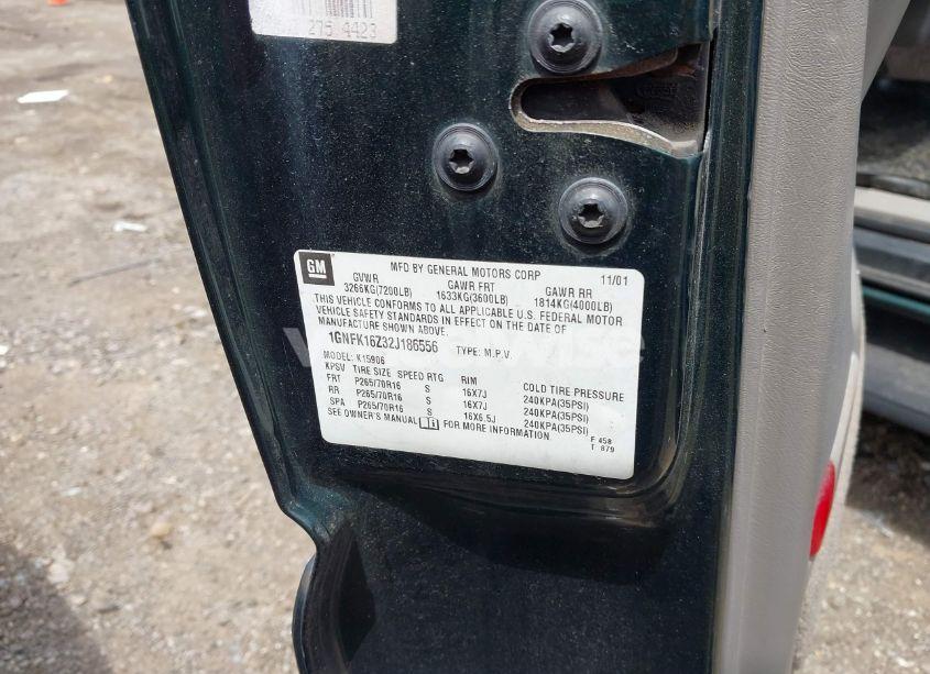 Photo 9 of 2002 Chevrolet Suburban 1500 LT (VIN 1GNFK16Z32J186556)