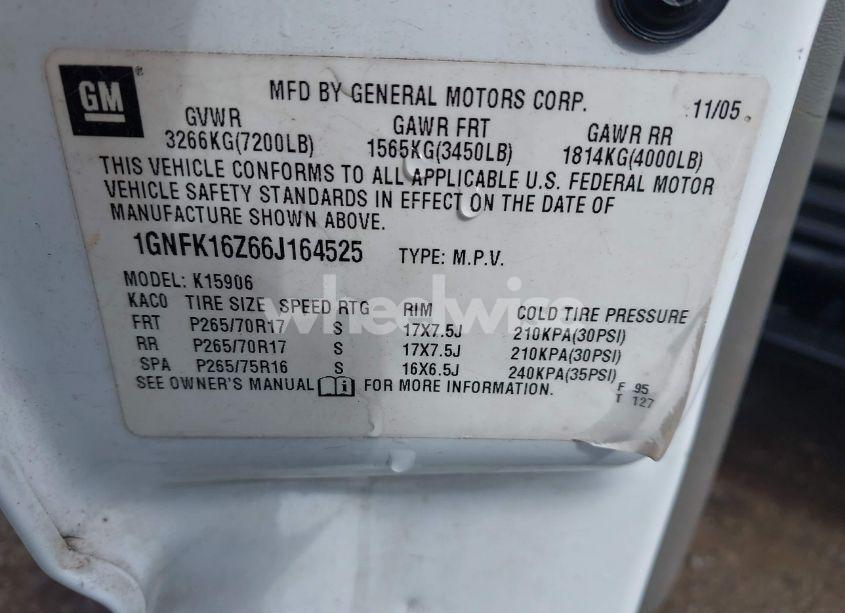 Photo 9 of 2006 Chevrolet Suburban 1500 Z71 (VIN 1GNFK16Z66J164525)