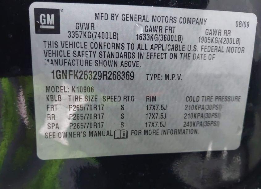 Photo 9 of 2009 Chevrolet Suburban 1500 LT2 (VIN 1GNFK26329R268369)