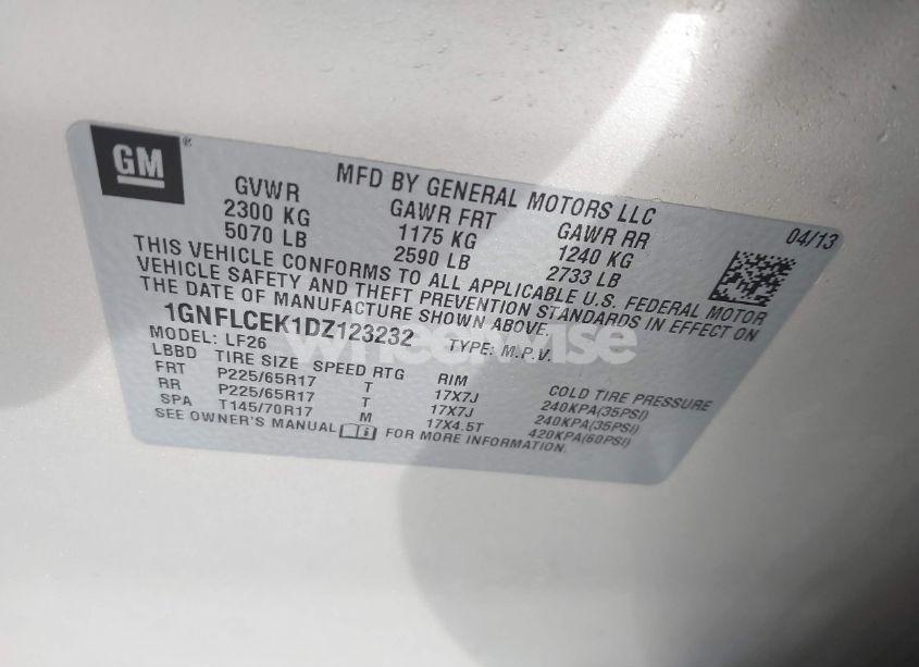 Photo 9 of 2013 Chevrolet Equinox LS (VIN 1GNFLCEK1DZ123232)