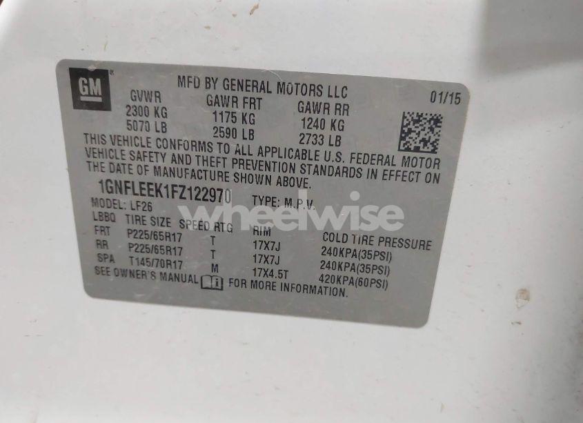 Photo 9 of 2015 Chevrolet Equinox LS (VIN 1GNFLEEK1FZ122970)