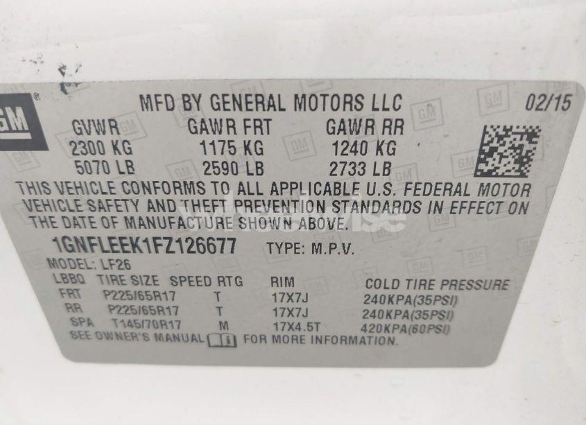 Photo 9 of 2015 Chevrolet Equinox LS (VIN 1GNFLEEK1FZ126677)