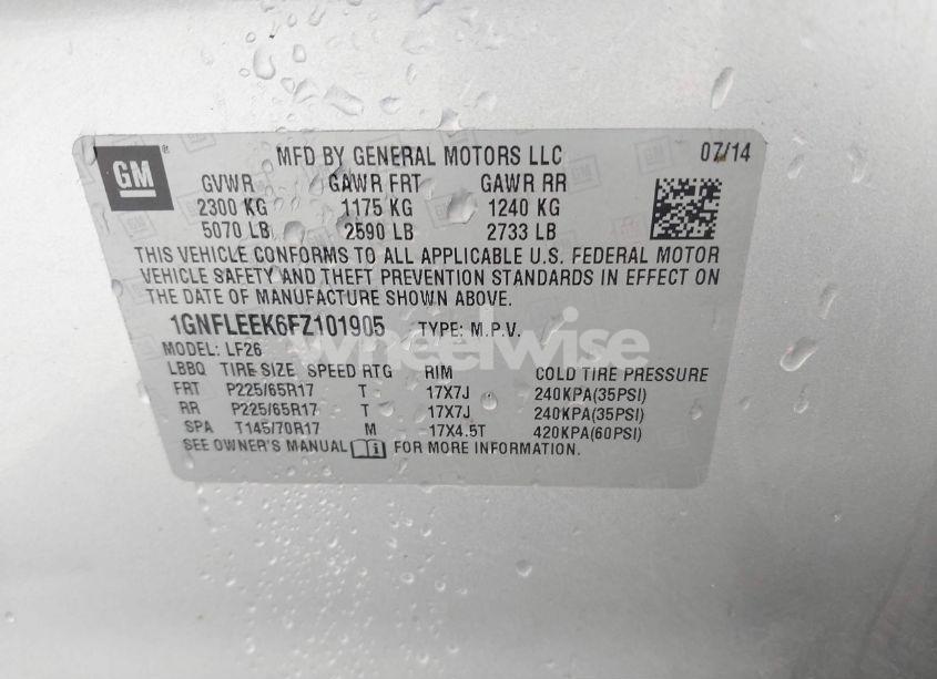 Photo 9 of 2015 Chevrolet Equinox LS (VIN 1GNFLEEK6FZ101905)