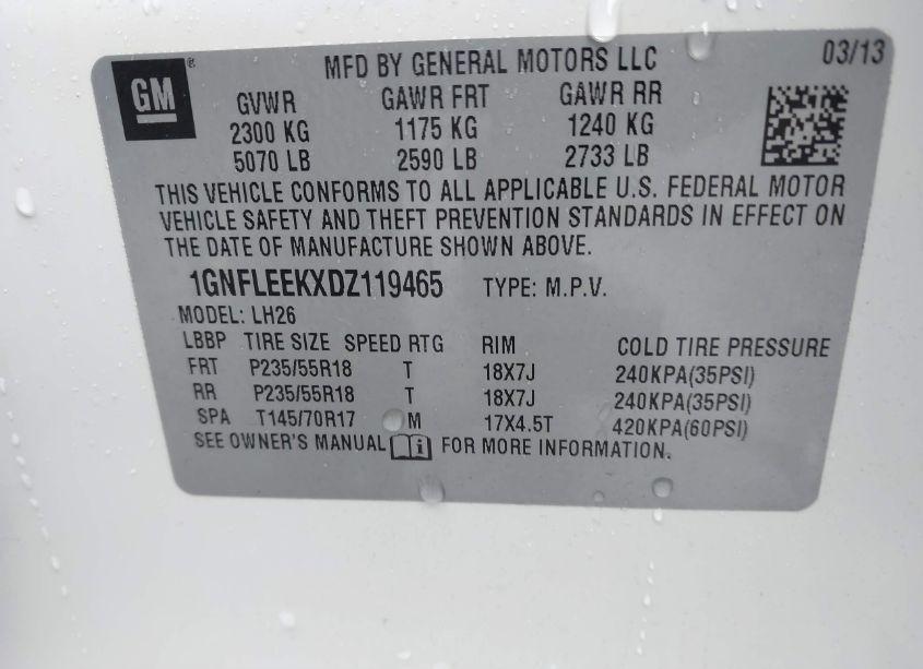 Photo 9 of 2013 Chevrolet Equinox 1LT (VIN 1GNFLEEKXDZ119465)