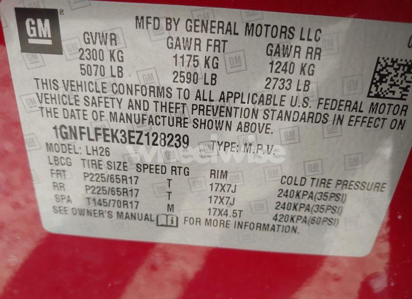 Photo 9 of 2014 Chevrolet Equinox 1LT (VIN 1GNFLFEK3EZ128239)