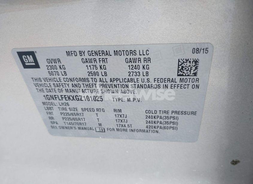 Photo 9 of 2016 Chevrolet Equinox LT (VIN 1GNFLFEKXGZ101025)