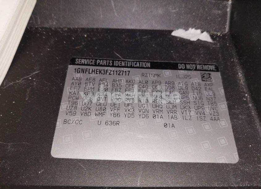 Photo 9 of 2015 Chevrolet Equinox LTZ (VIN 1GNFLHEK3FZ112717)