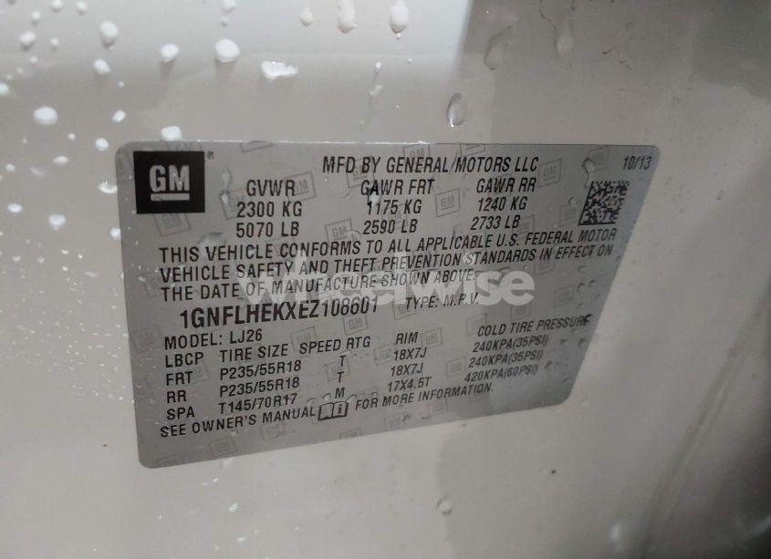 Photo 9 of 2014 Chevrolet Equinox LTZ (VIN 1GNFLHEKXEZ108601)