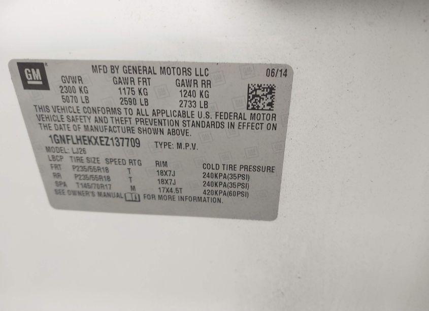 Photo 9 of 2014 Chevrolet Equinox LTZ (VIN 1GNFLHEKXEZ137709)