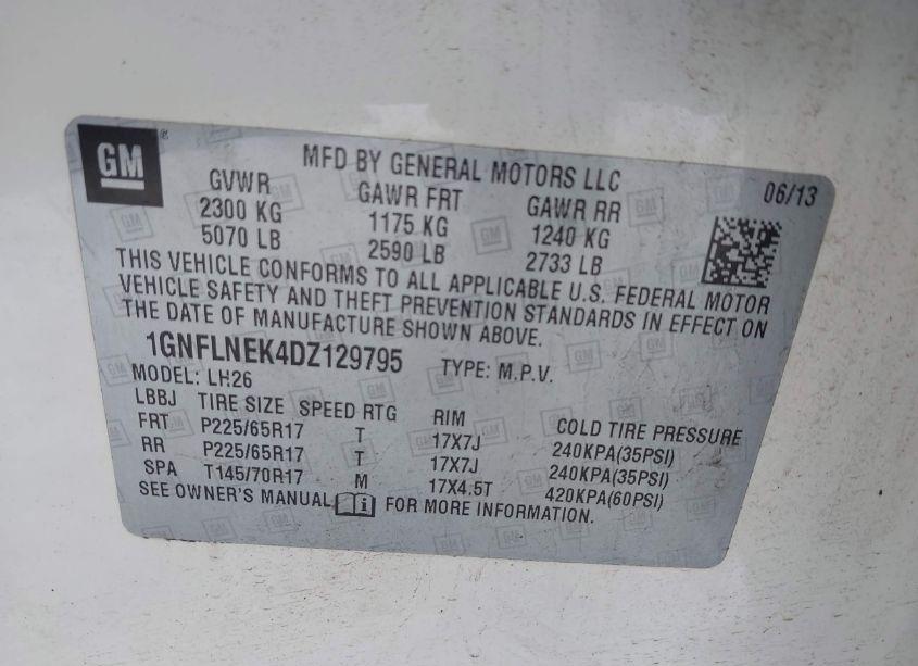 Photo 9 of 2013 Chevrolet Equinox 2LT (VIN 1GNFLNEK4DZ129795)