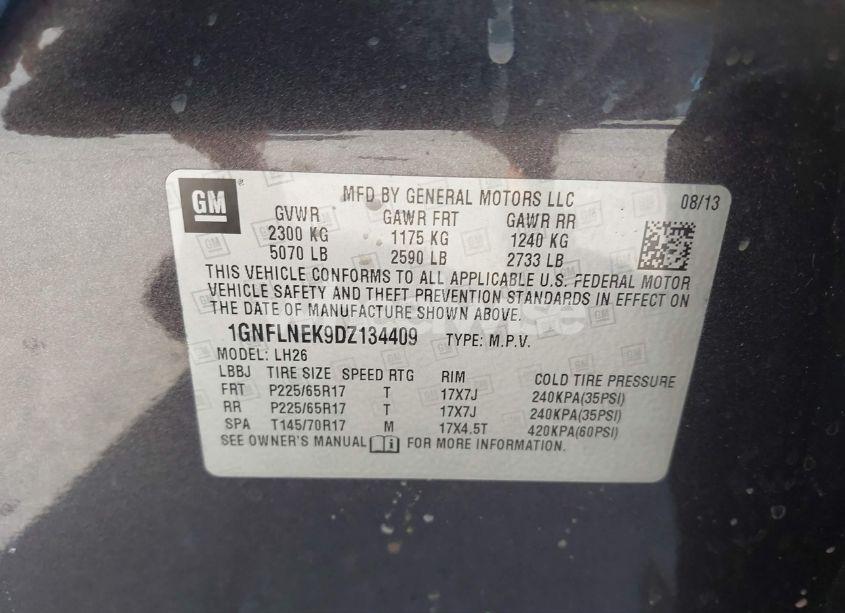 Photo 9 of 2013 Chevrolet Equinox 2LT (VIN 1GNFLNEK9DZ134409)