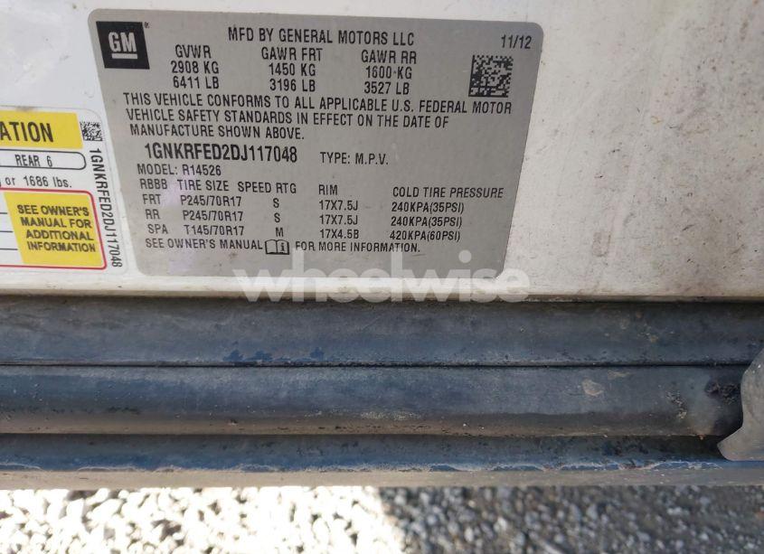 Photo 9 of 2013 Chevrolet Traverse LS (VIN 1GNKRFED2DJ117048)