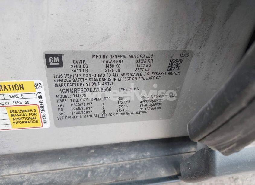 Photo 9 of 2014 Chevrolet Traverse LS (VIN 1GNKRFED3EJ203566)