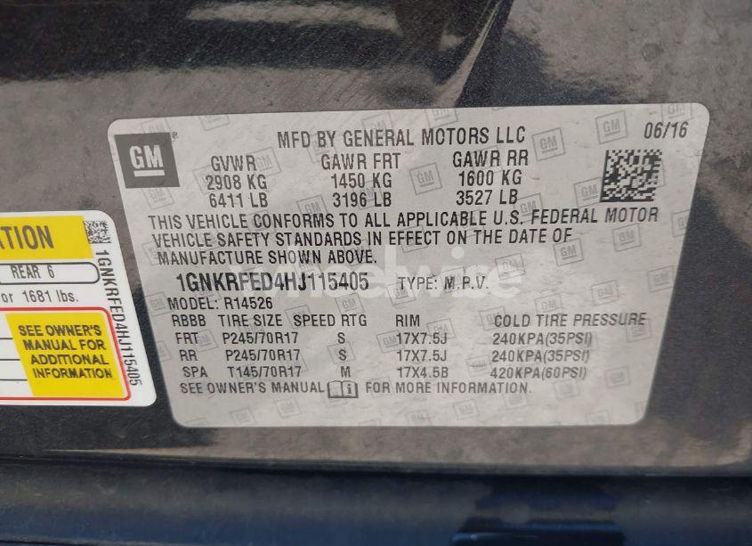 Photo 9 of 2017 Chevrolet Traverse LS (VIN 1GNKRFED4HJ115405)