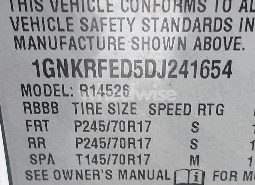 Photo 9 of 2013 Chevrolet Traverse LS (VIN 1GNKRFED5DJ241654)