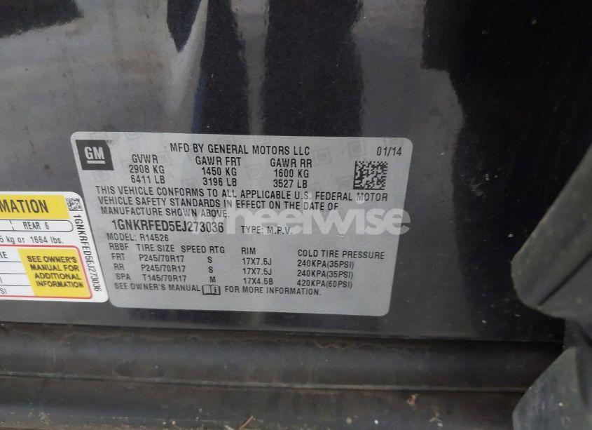 Photo 9 of 2014 Chevrolet Traverse LS (VIN 1GNKRFED5EJ273036)