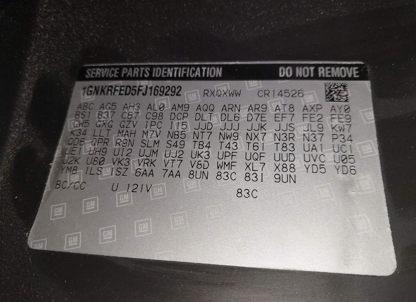 Photo 9 of 2015 Chevrolet Traverse LS (VIN 1GNKRFED5FJ169292)