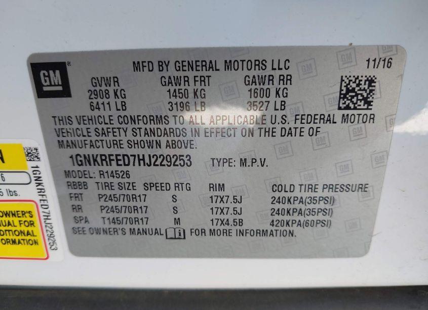 Photo 9 of 2017 Chevrolet Traverse LS (VIN 1GNKRFED7HJ229253)