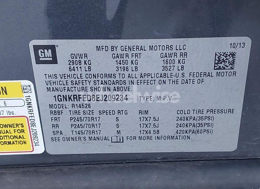 Photo 9 of 2014 Chevrolet Traverse LS (VIN 1GNKRFED8EJ209234)