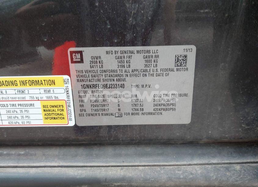 Photo 9 of 2014 Chevrolet Traverse LS (VIN 1GNKRFED9EJ233140)