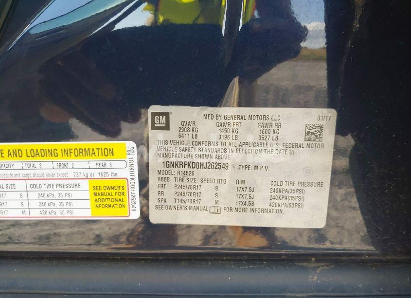 Photo 9 of 2017 Chevrolet Traverse LS (VIN 1GNKRFKD0HJ262549)