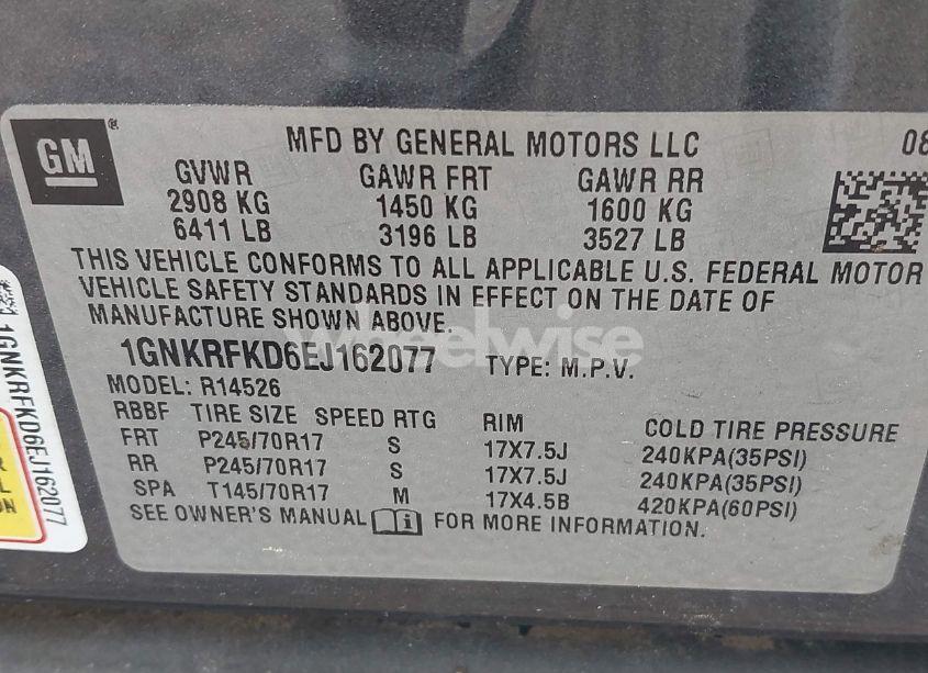 Photo 9 of 2014 Chevrolet Traverse LS (VIN 1GNKRFKD6EJ162077)