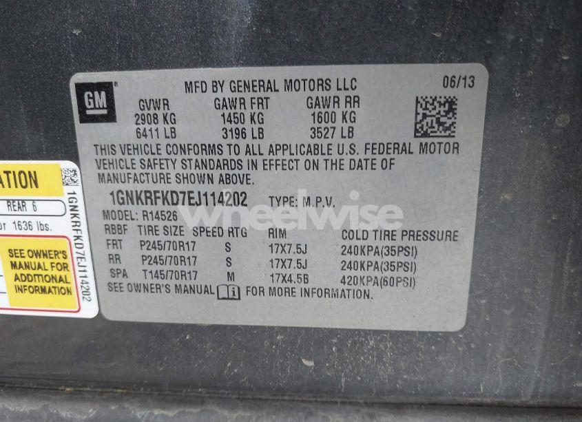 Photo 9 of 2014 Chevrolet Traverse LS (VIN 1GNKRFKD7EJ114202)