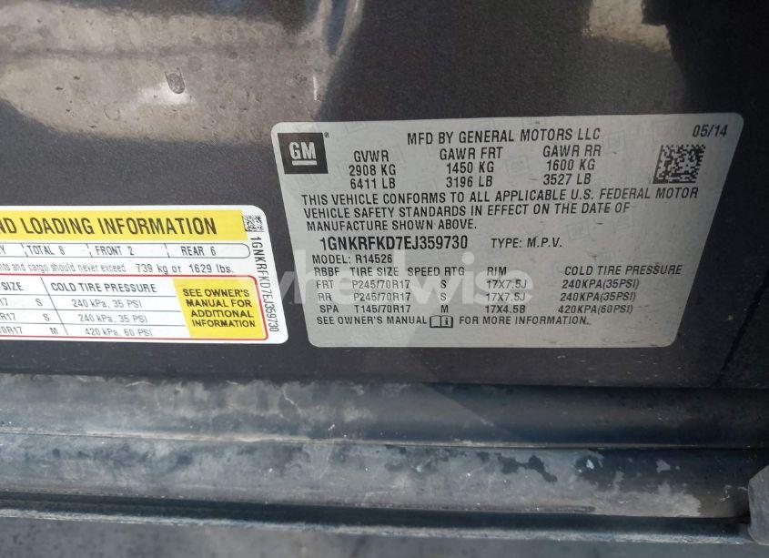 Photo 9 of 2014 Chevrolet Traverse LS (VIN 1GNKRFKD7EJ359730)