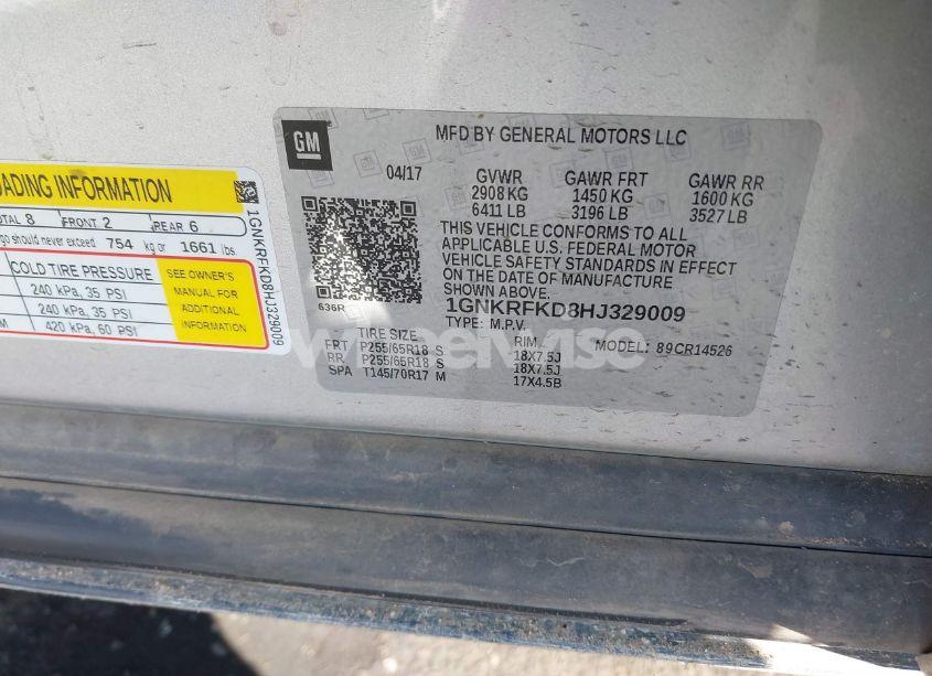 Photo 9 of 2017 Chevrolet Traverse LS (VIN 1GNKRFKD8HJ329009)