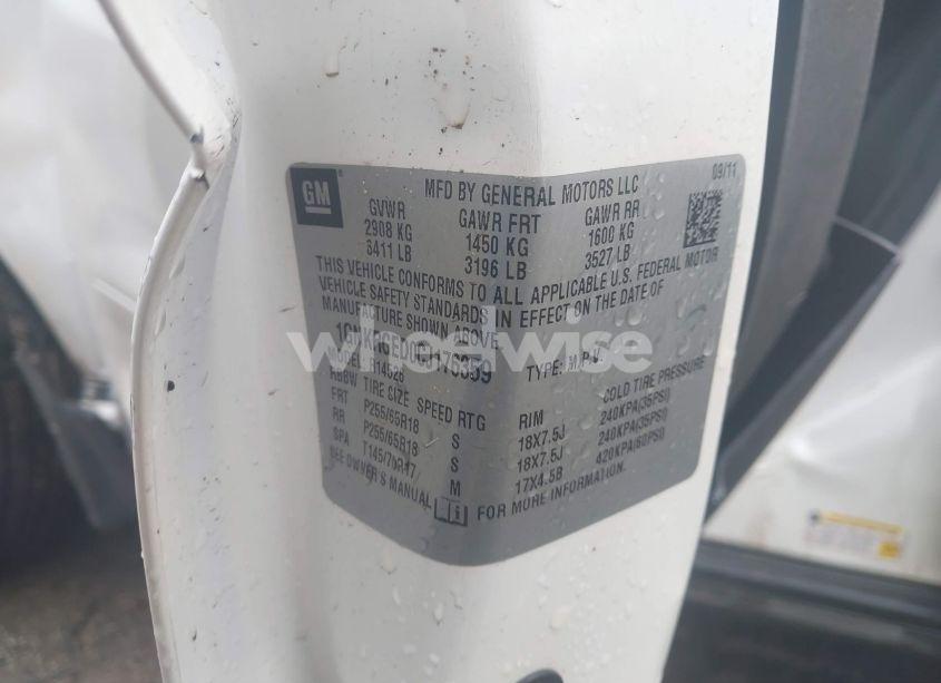 Photo 9 of 2012 Chevrolet Traverse 1LT (VIN 1GNKRGED0CJ176359)