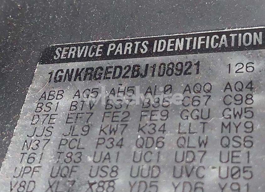 Photo 9 of 2011 Chevrolet Traverse 1LT (VIN 1GNKRGED2BJ108921)