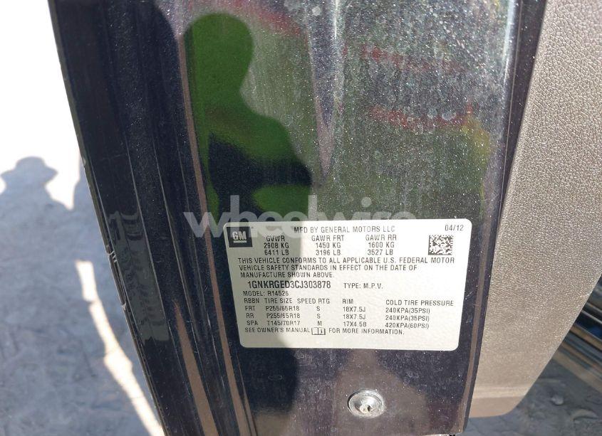 Photo 9 of 2012 Chevrolet Traverse 1LT (VIN 1GNKRGED3CJ303878)