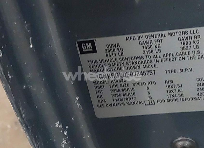 Photo 9 of 2011 Chevrolet Traverse 1LT (VIN 1GNKRGED5BJ345757)