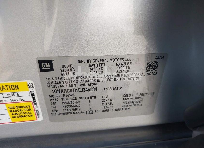 Photo 9 of 2014 Chevrolet Traverse 1LT (VIN 1GNKRGKD1EJ345084)