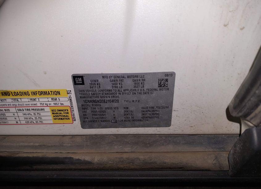 Photo 9 of 2014 Chevrolet Traverse 1LT (VIN 1GNKRGKD3EJ164620)