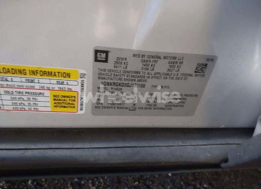 Photo 9 of 2016 Chevrolet Traverse 1LT (VIN 1GNKRGKD3GJ186166)