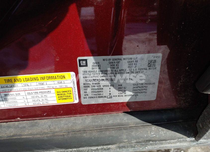 Photo 9 of 2017 Chevrolet Traverse 1LT (VIN 1GNKRGKD4HJ255500)