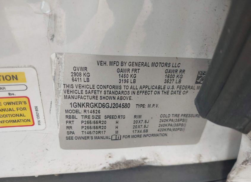 Photo 9 of 2016 Chevrolet Traverse 1LT (VIN 1GNKRGKD6GJ204580)