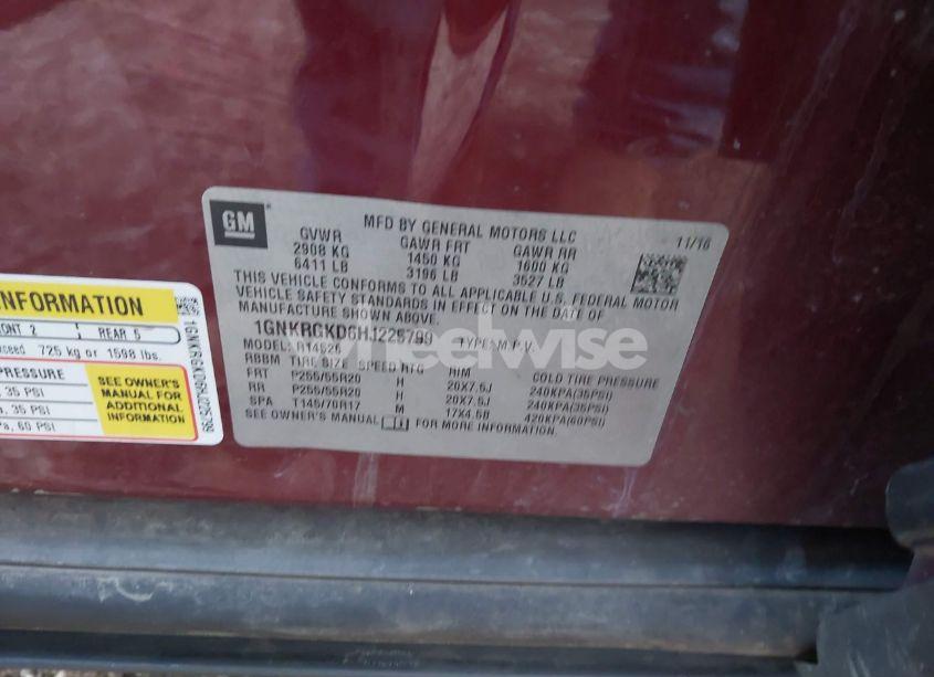 Photo 9 of 2017 Chevrolet Traverse 1LT (VIN 1GNKRGKD6HJ225799)