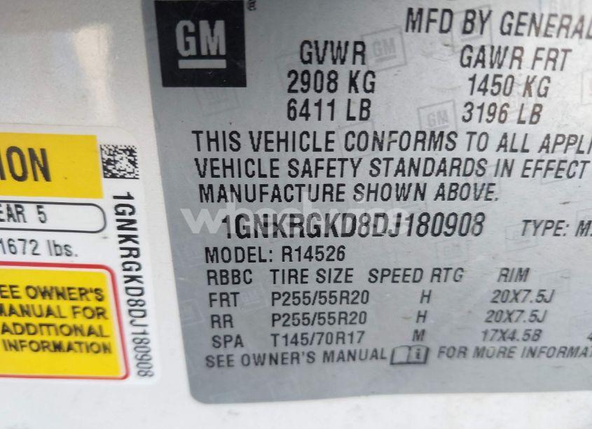 Photo 9 of 2013 Chevrolet Traverse 1LT (VIN 1GNKRGKD8DJ180908)