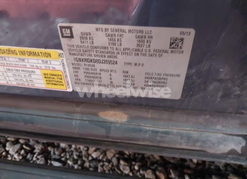 Photo 9 of 2013 Chevrolet Traverse 1LT (VIN 1GNKRGKD8DJ269524)