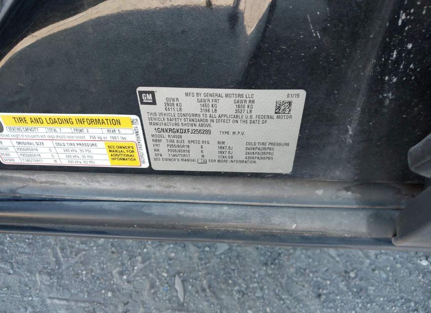 Photo 9 of 2015 Chevrolet Traverse 1LT (VIN 1GNKRGKDXFJ256289)