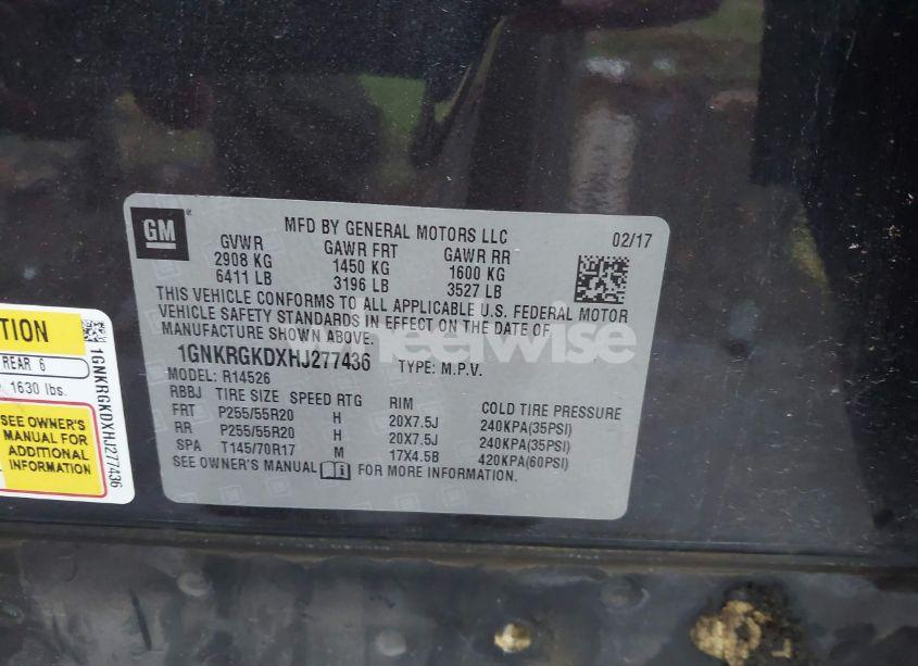 Photo 9 of 2017 Chevrolet Traverse 1LT (VIN 1GNKRGKDXHJ277436)