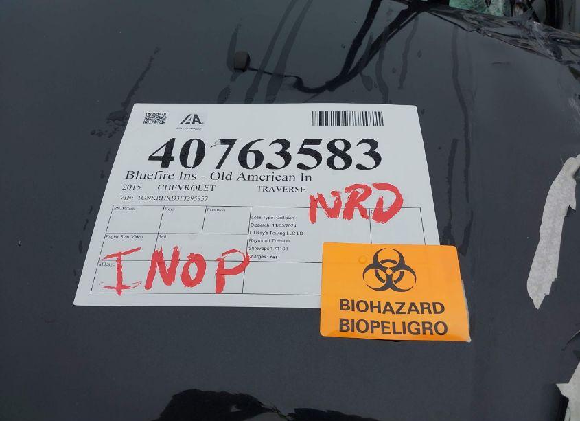 Photo 7 of 2015 Chevrolet Traverse 2LT (VIN 1GNKRHKD3FJ295957)