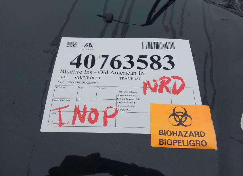 Photo 8 of 2015 Chevrolet Traverse 2LT (VIN 1GNKRHKD3FJ295957)